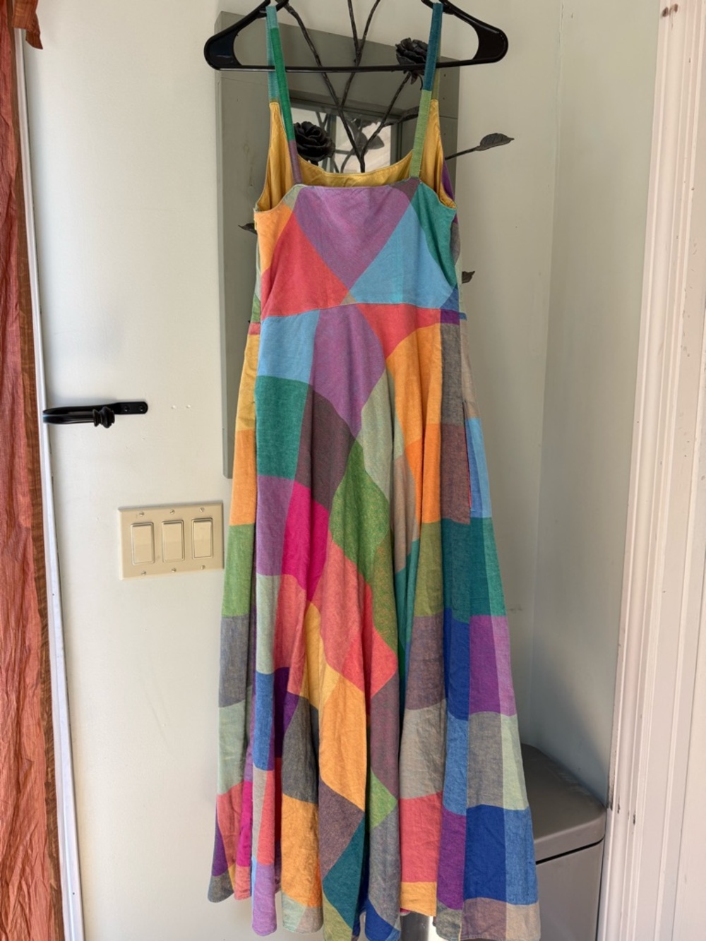 Liz Claiborne Multicolor Patchwork Maxi Dress in Pink, Green, Blue & Yellow - Picture 3 of 9